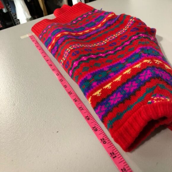 J. Crew Holly Fair Isle Wool Sweater Womens XS Red Crewneck - Picture 11 of 13